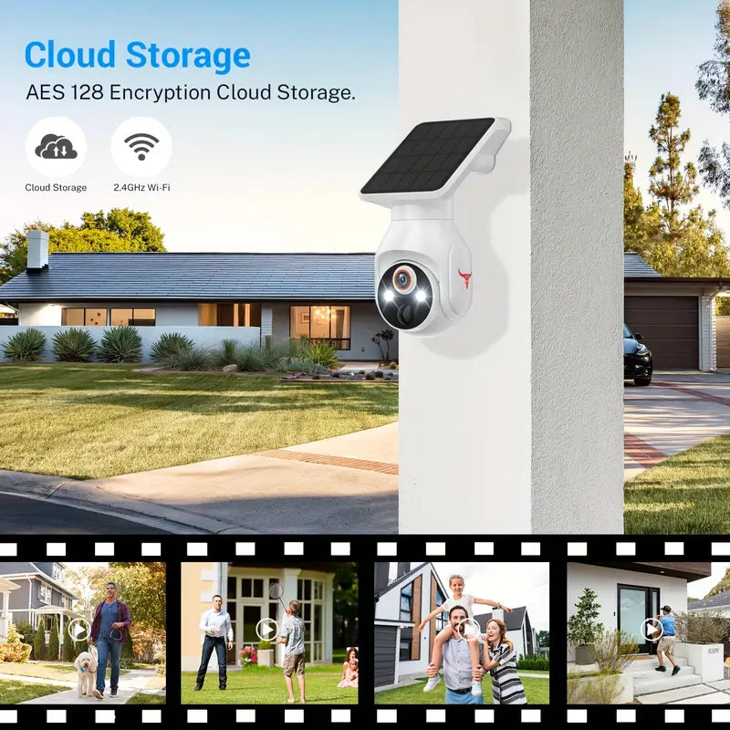 Solar Powered Wireless Security Camera Outdoor – 1080p HD, Motion Detection, Night Vision, Waterproof, Home Surveillance System