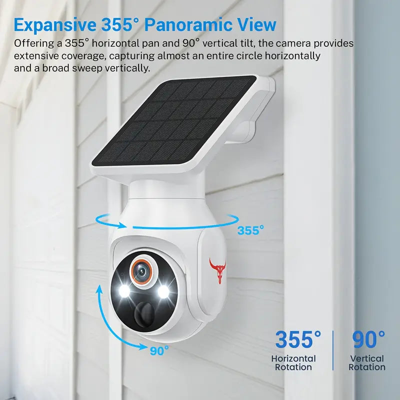 Solar Powered Wireless Security Camera Outdoor – 1080p HD, Motion Detection, Night Vision, Waterproof, Home Surveillance System
