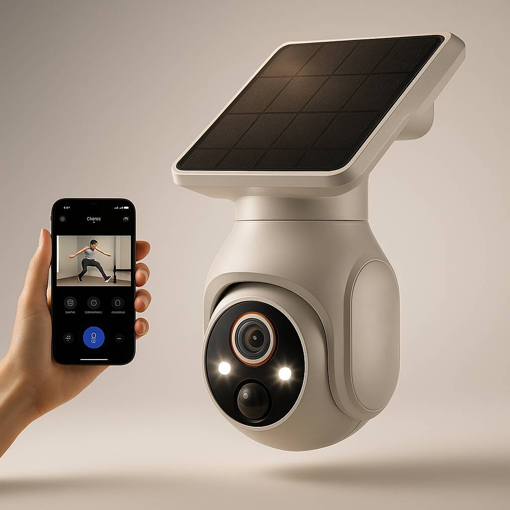 Solar Powered Wireless Security Camera Outdoor – 1080p HD, Motion Detection, Night Vision, Waterproof, Home Surveillance System