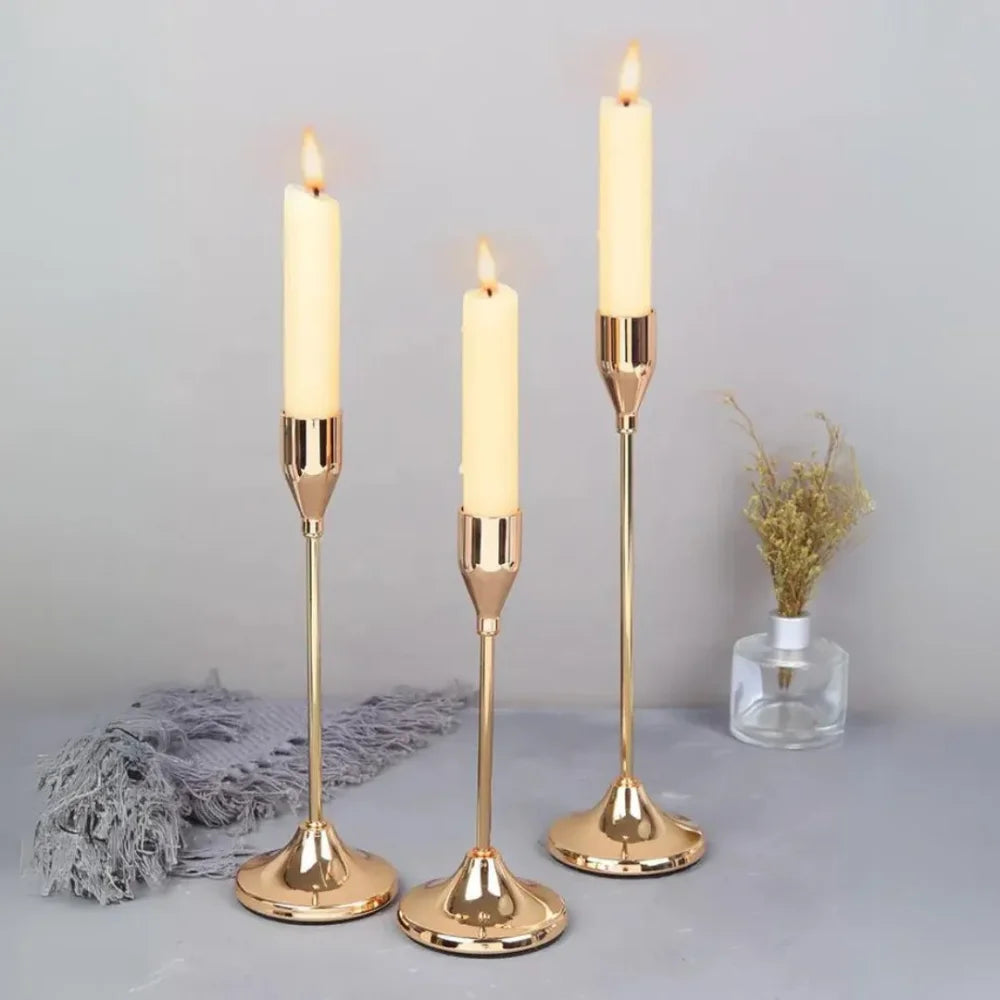 Luxury Gold Candle Holders 3 Pieces - Primus