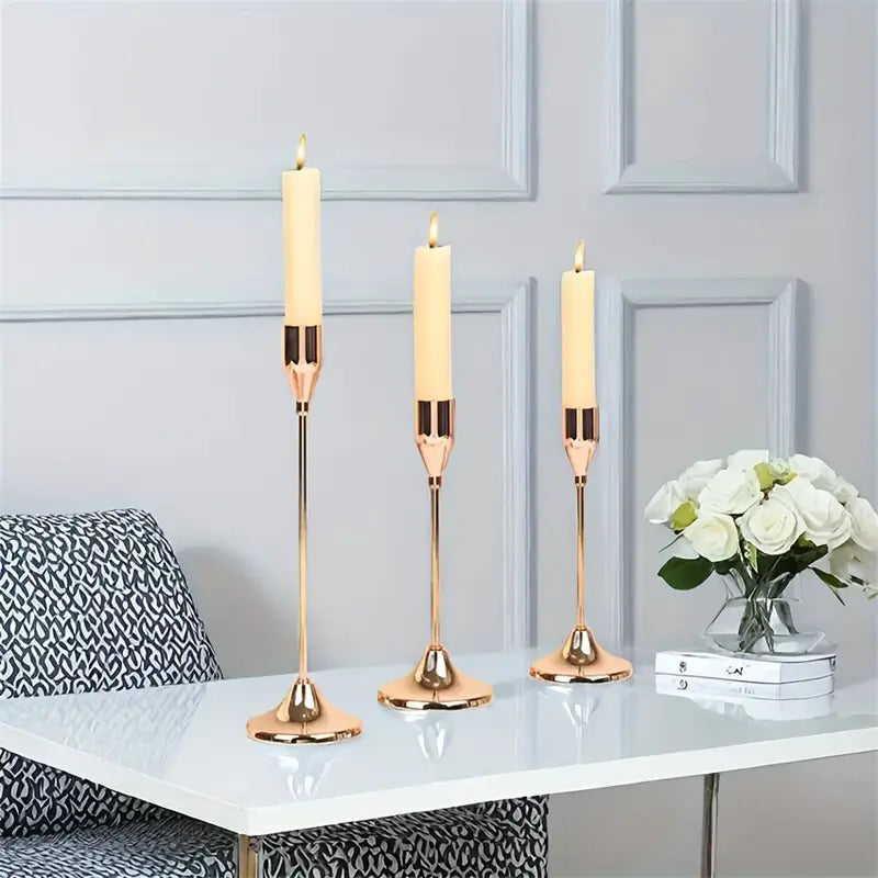 Luxury Gold Candle Holders 3 Pieces - Primus