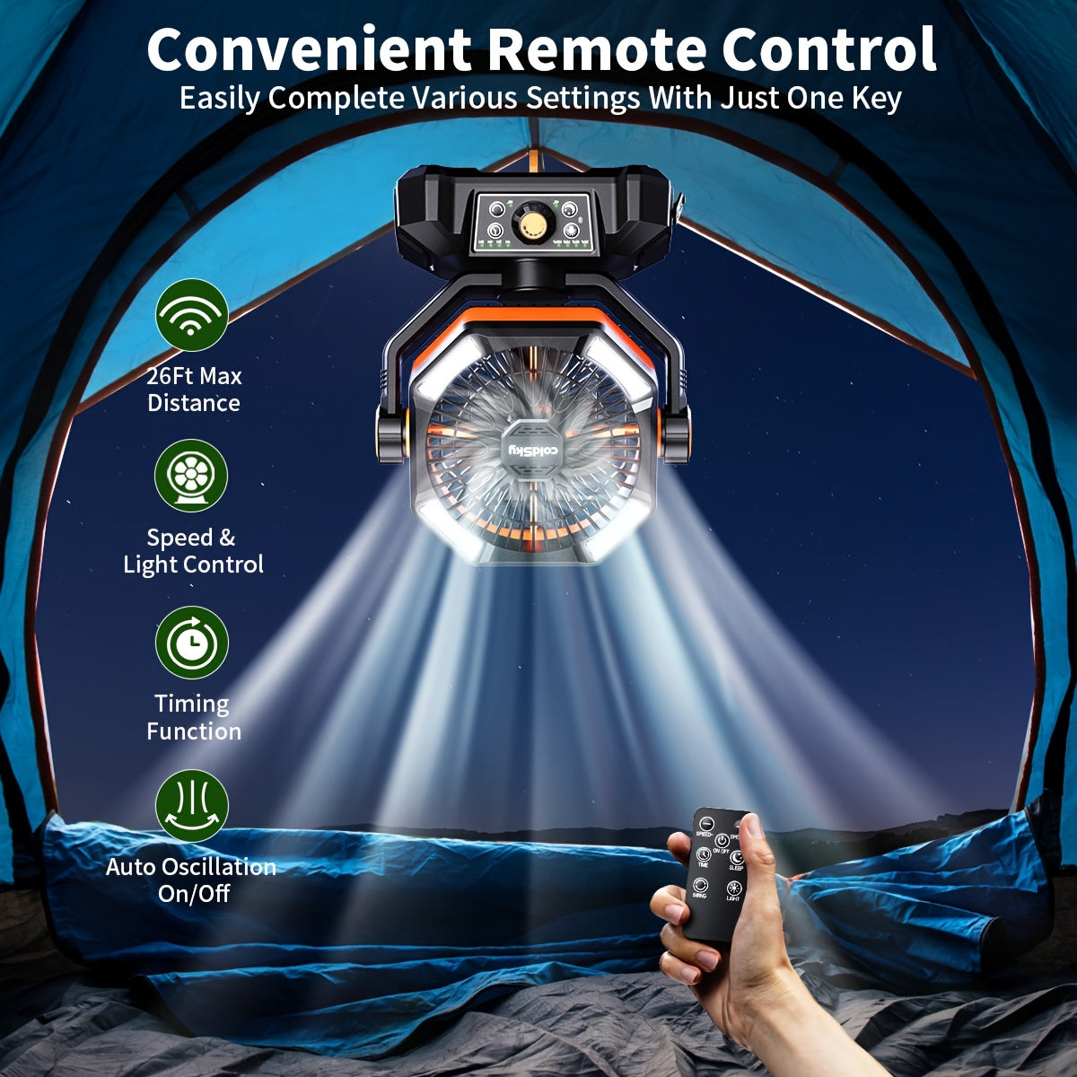 StormLite - 20000mAh Dual-Motor Desk/Outdoor Fan, Portable Battery Fan