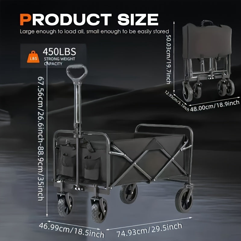MaxLoad - Heavy Duty Folding Utility Wagon, Outdoor Collapsible Cart