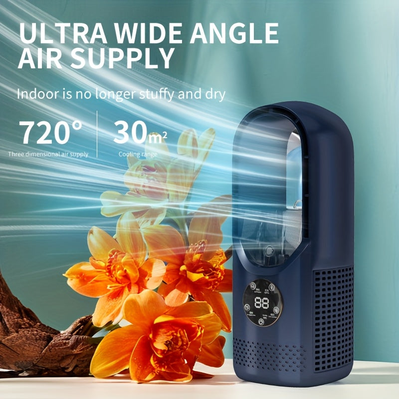 CoolPillar - Compact USB Cooling Fan with Humidifying Mist