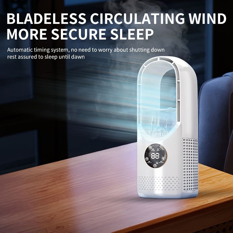 CoolPillar - Compact USB Cooling Fan with Humidifying Mist