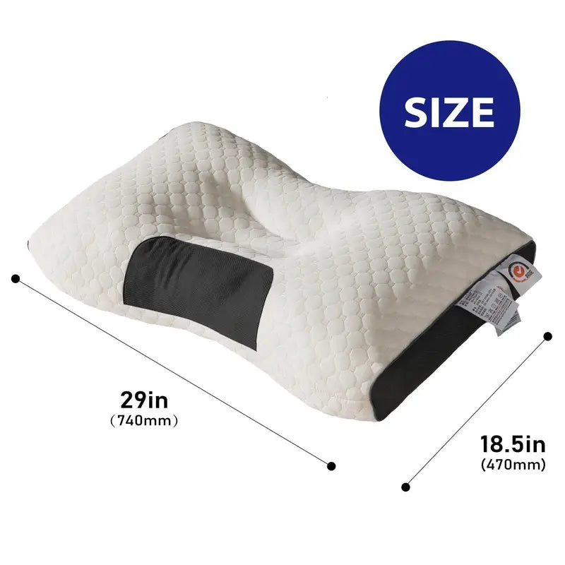Orthopedic Neck Pillow for Pain Relief – Ergonomic Adjustable Cotton Massage Pillow with Contour Support & Removable Cover