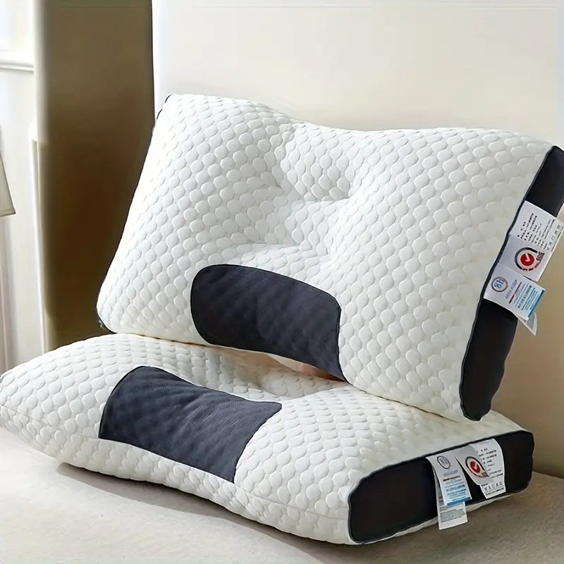 Orthopedic Neck Pillow for Pain Relief – Ergonomic Adjustable Cotton Massage Pillow with Contour Support & Removable Cover