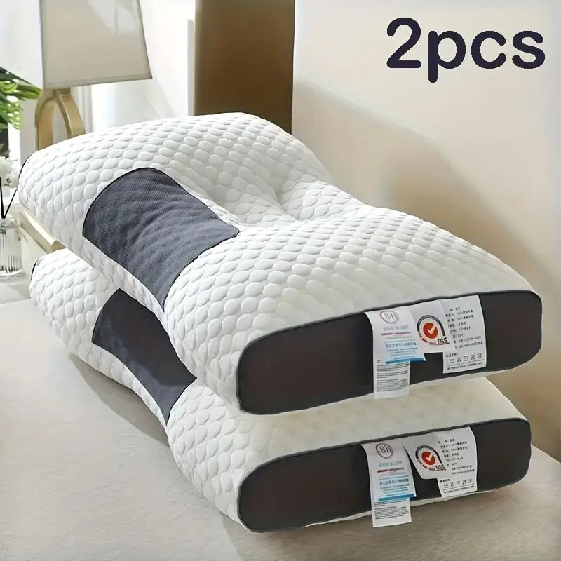 Orthopedic Neck Pillow for Pain Relief – Ergonomic Adjustable Cotton Massage Pillow with Contour Support & Removable Cover