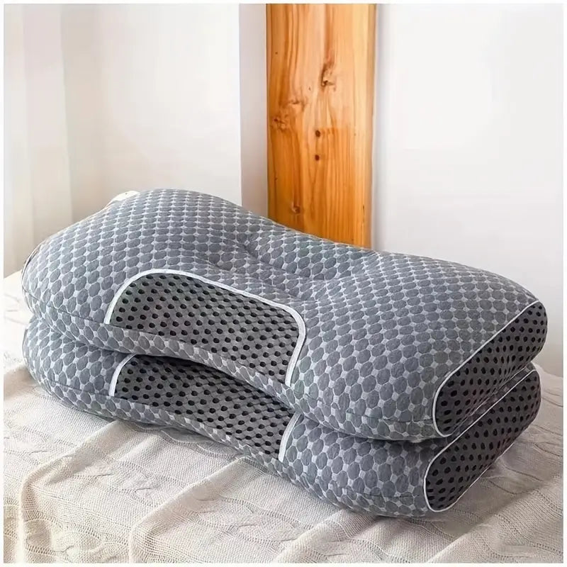 Orthopedic Neck Pillow for Pain Relief – Ergonomic Adjustable Cotton Massage Pillow with Contour Support & Removable Cover