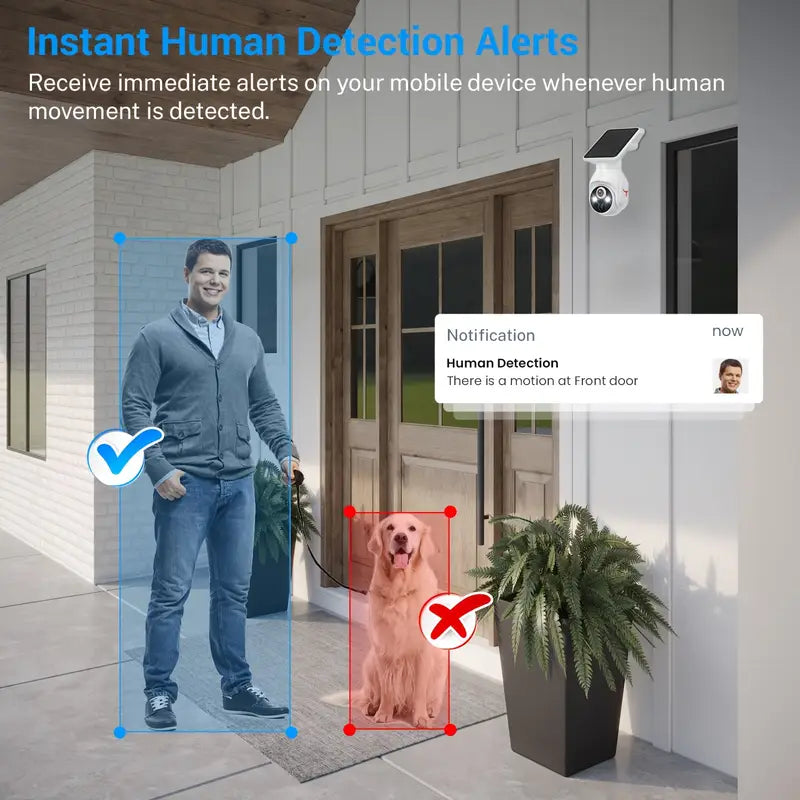 Solar Powered Wireless Security Camera Outdoor – 1080p HD, Motion Detection, Night Vision, Waterproof, Home Surveillance System