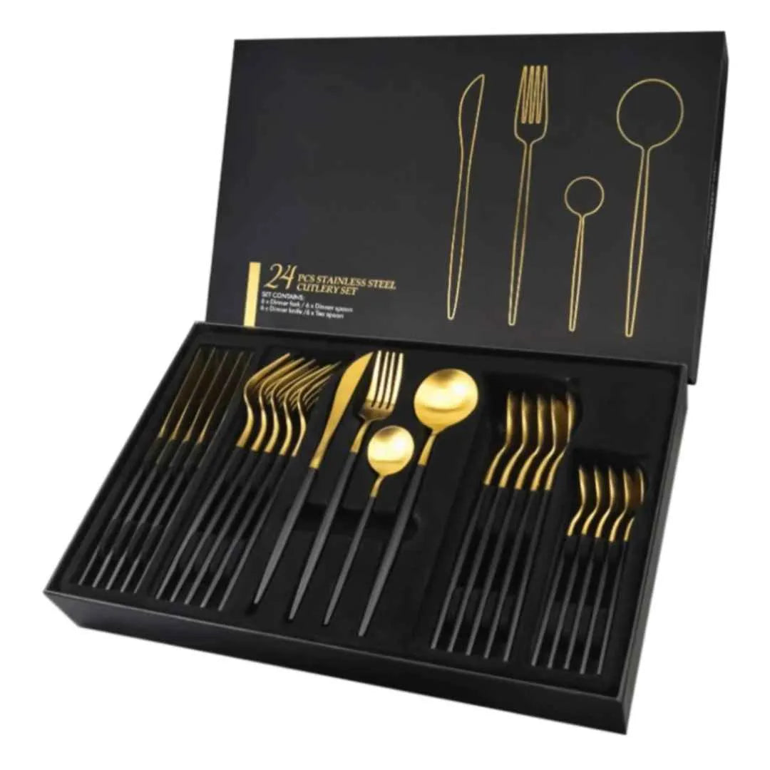 Luxy 24-Piece Golden Cutlery Set + Gift Box - Primus