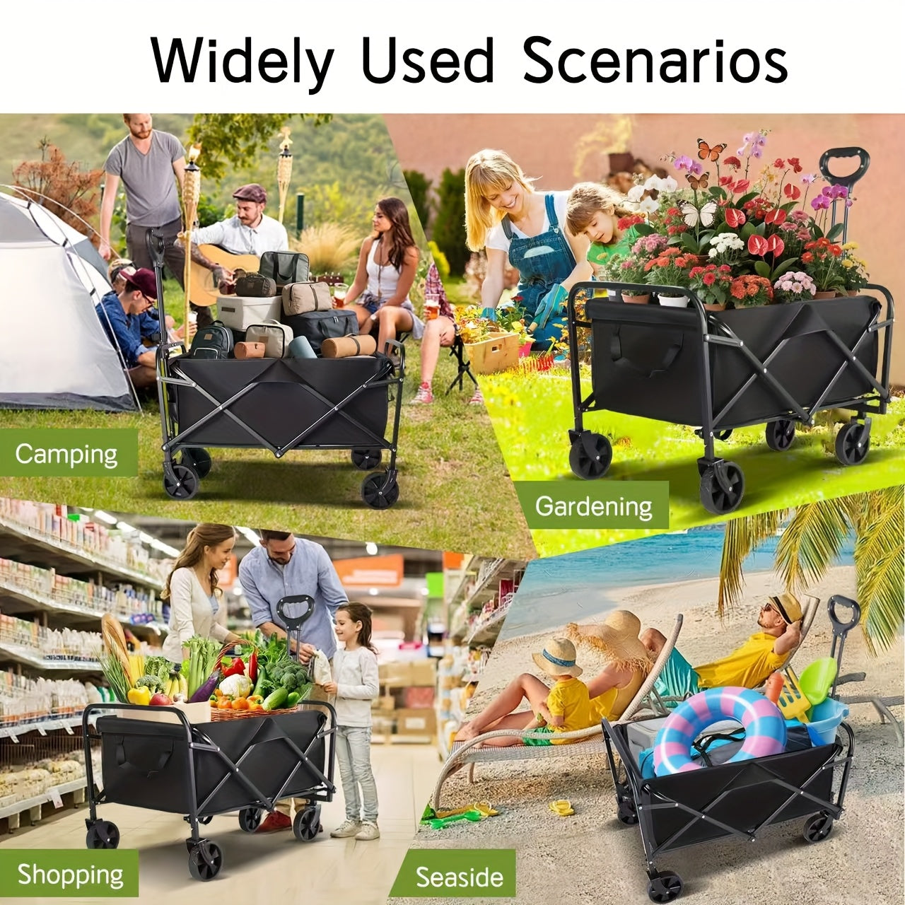 MaxLoad - Heavy Duty Folding Utility Wagon, Outdoor Collapsible Cart