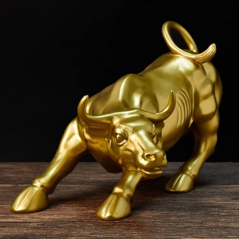Golden Wall Street Bull Sculpture - Primus