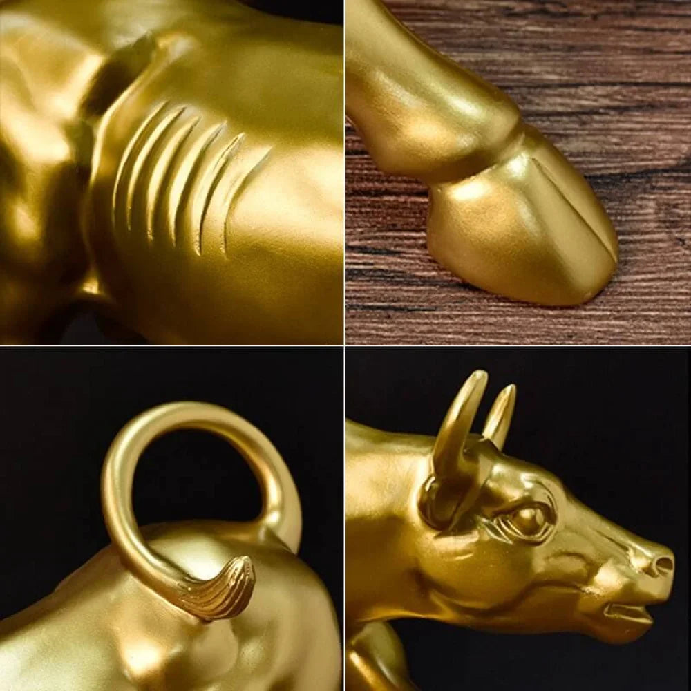 Golden Wall Street Bull Sculpture - Primus