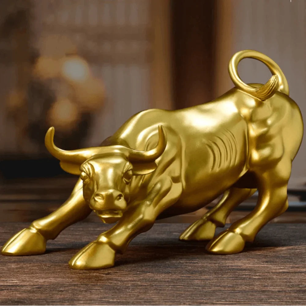 Golden Wall Street Bull Sculpture - Primus
