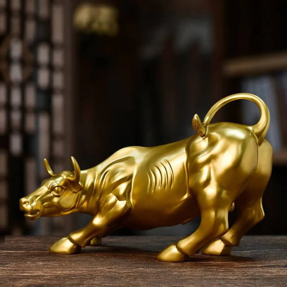 Golden Wall Street Bull Sculpture - Primus