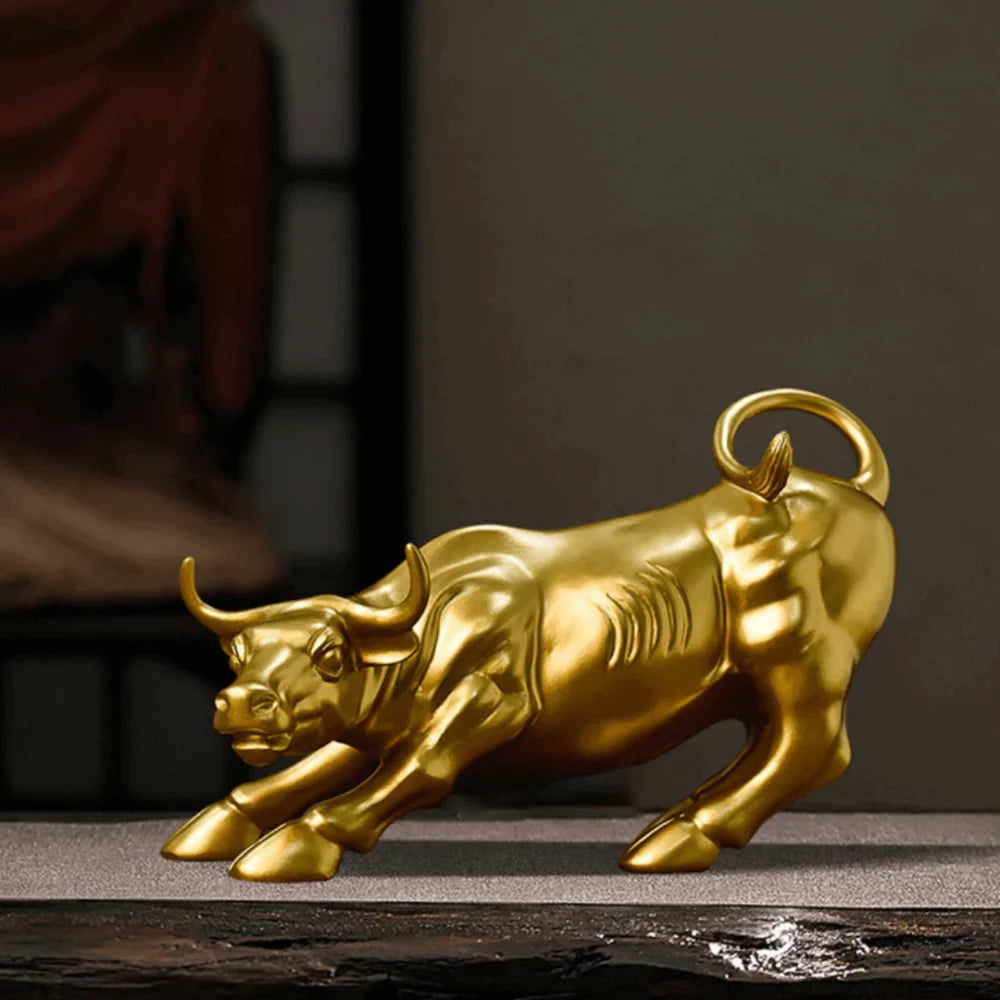 Golden Wall Street Bull Sculpture - Primus