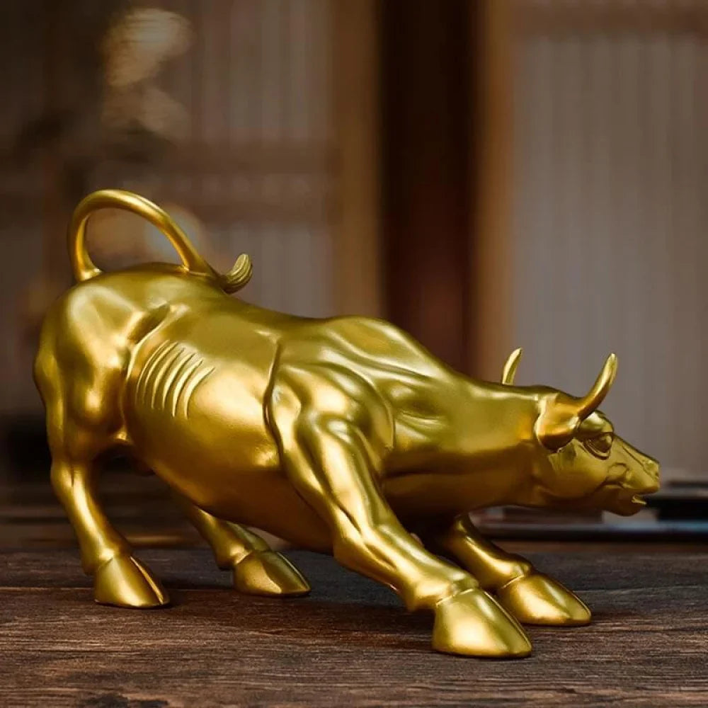 Golden Wall Street Bull Sculpture - Primus