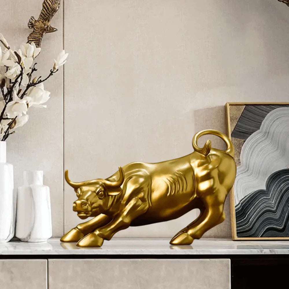 Golden Wall Street Bull Sculpture - Primus