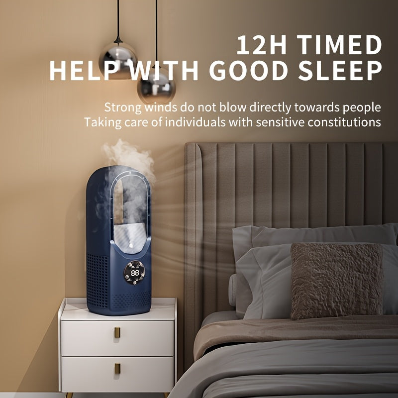 CoolPillar - Compact USB Cooling Fan with Humidifying Mist