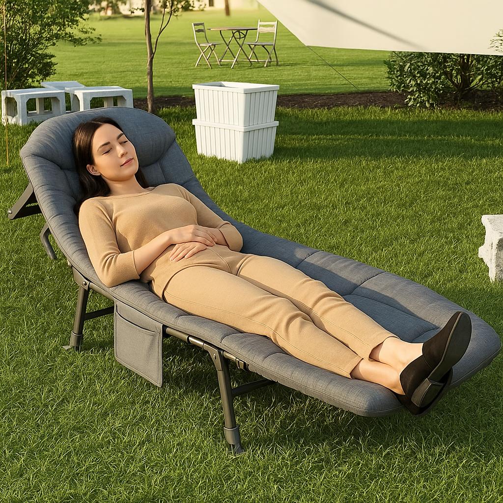 RelaxChair - Comfortable Folding Bed with Mattress for Office, Home, and Outdoor Relaxation
