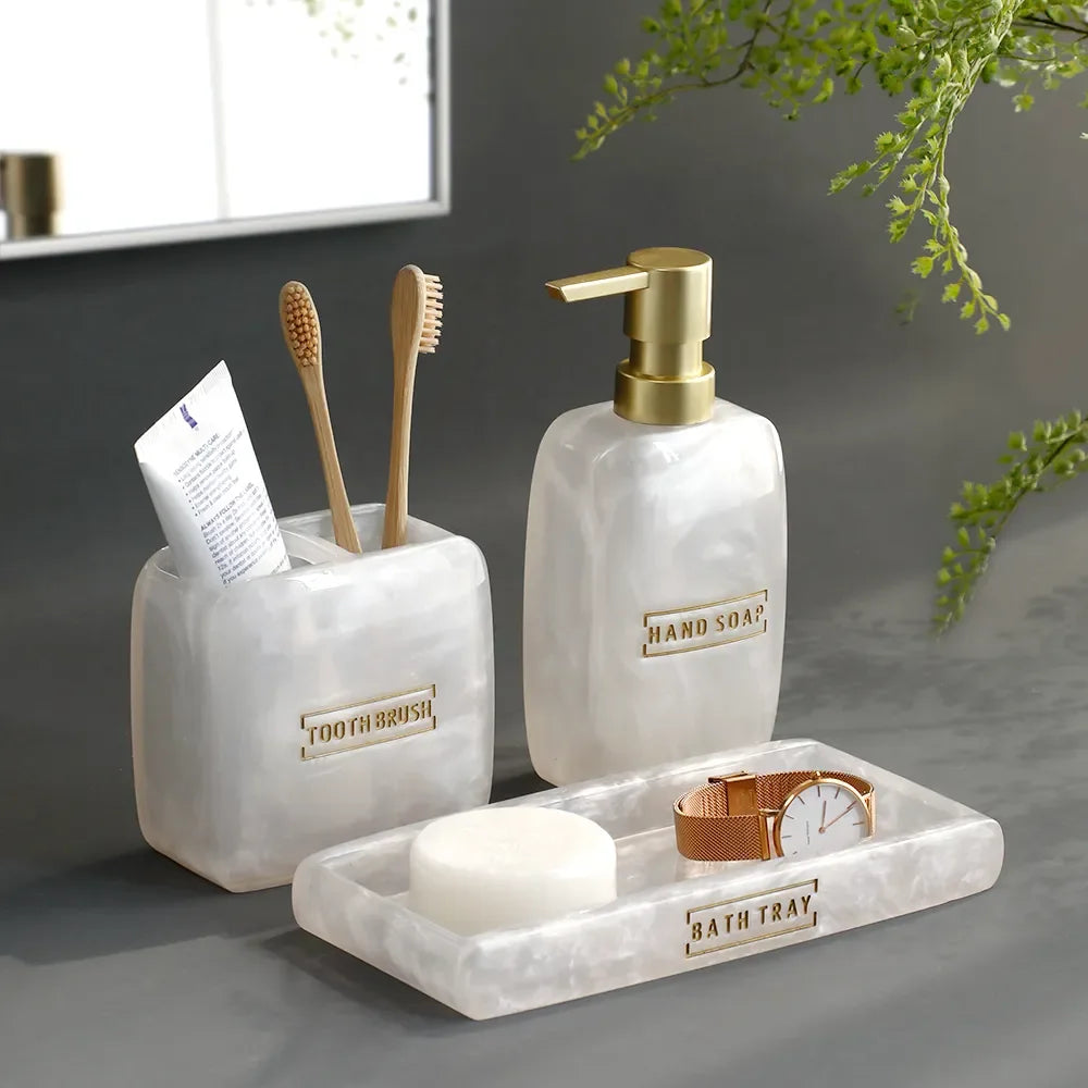 Pearly White Bathroom Dispenser Kit - Primus