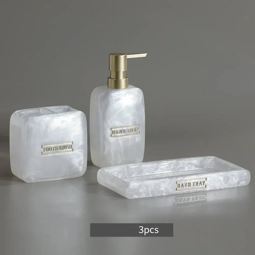 Pearly White Bathroom Dispenser Kit - Primus