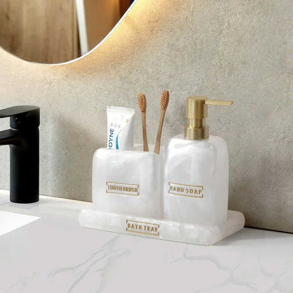 Pearly White Bathroom Dispenser Kit - Primus