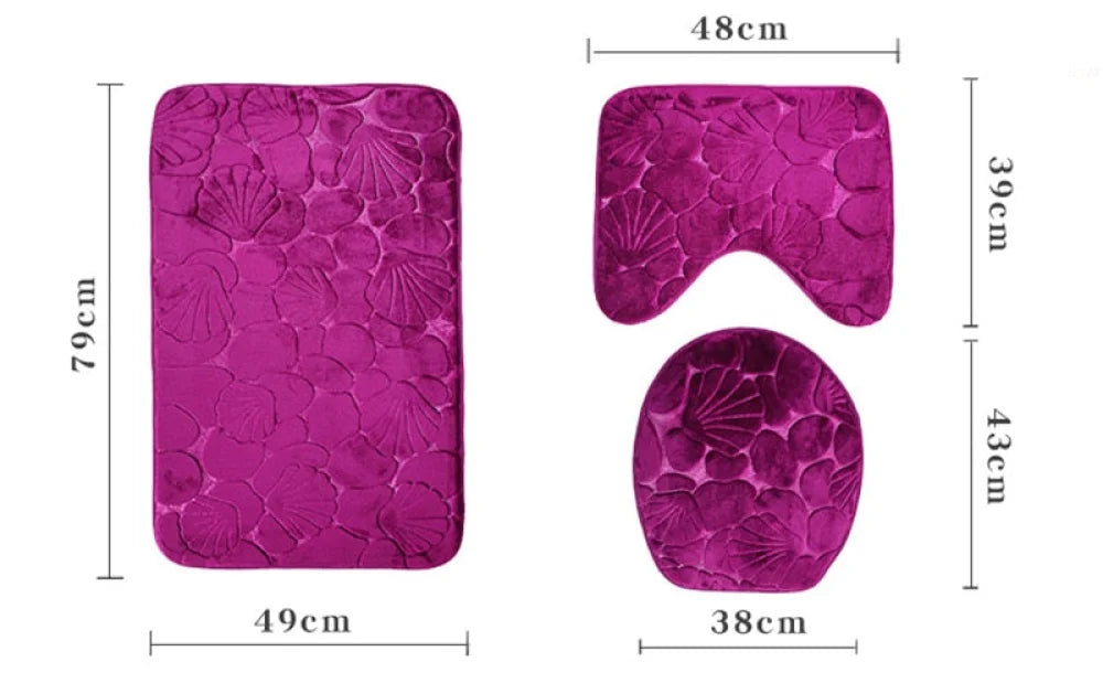3 Piece Bathroom and Washroom Rug Kit - Primus